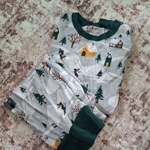 Place Kids Pajama Set with Forest Print - Green and Yellow